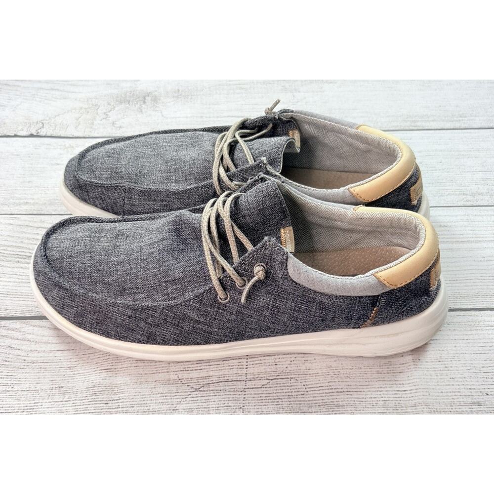 Hey Dude Men’s Paul Chambray Moonrock Casual Slip On Shoes Gray Size 13 - Picture 7 of 7